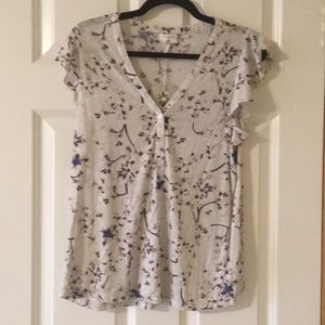 Anna Glover for H&M flutter sleeve cotton blouse